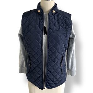 Entro Navy Quilted Zip-Up Vest